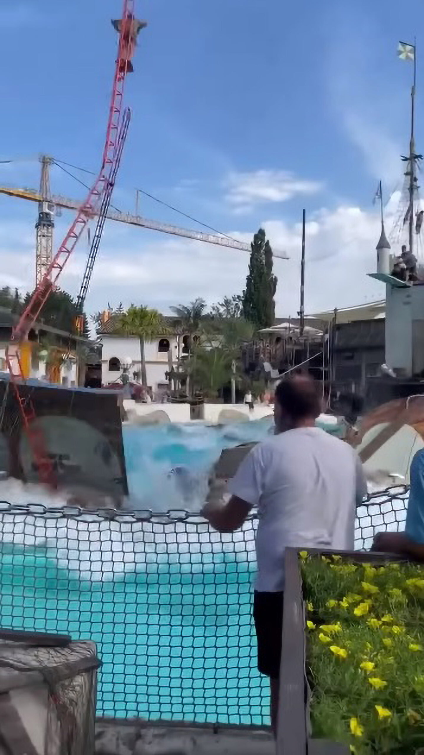 Read more about the article People Plunge Into Water As Scaffolding Collapses At Fun Park Two Months After Fire Evacuations