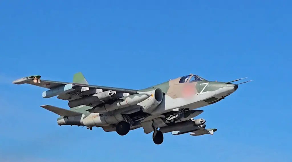 Read more about the article Russian Units Strike Ukrainian Strongholds, Troops And Armoured Vehicles With Sukhoi Su-25 Aircraft