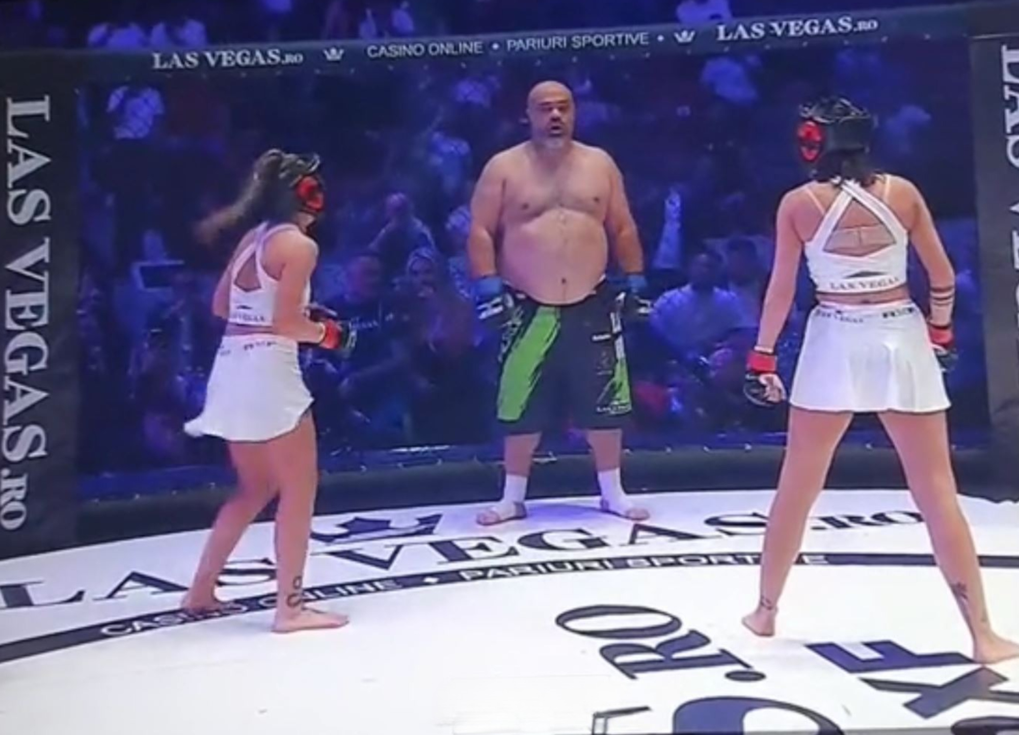 Read more about the article Controversy After Fat Man Goes Up Against Two Women In Romanian MMA Cage Brawl